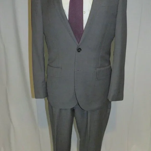 J. Crew Ludlow Tollegno Gray Weave Two Button Suit 36S